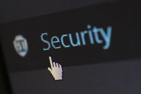 A close up shot of the word security on a computer screen