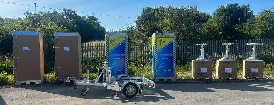 Raid-Deployment CCTV Towers ready to be taken to their location.